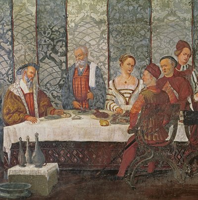 Banquet Given by Bartolomeo Colleoni for King Christian I of Denmark (detail) by Girolamo Romanino